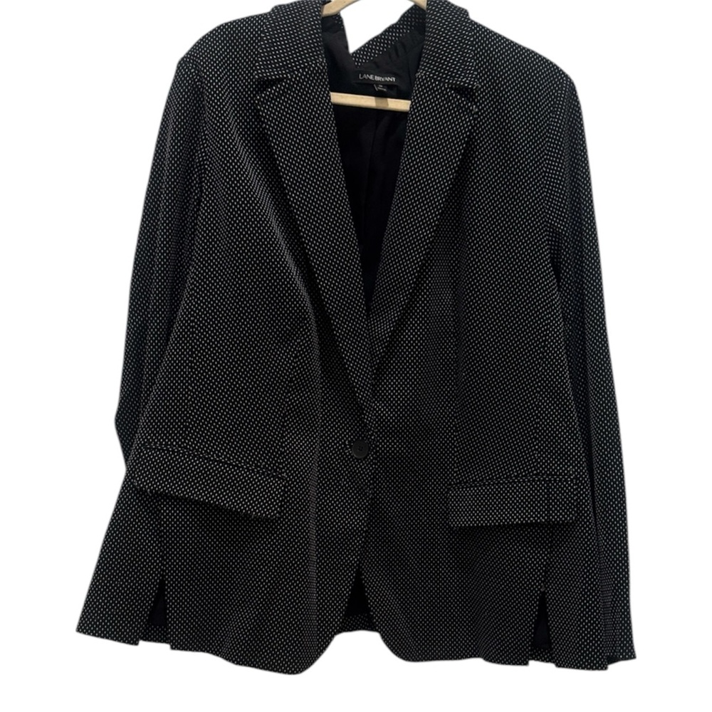 Lane Bryant Black Blazer with White Dots Size 26